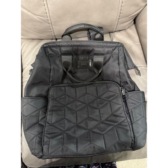 Steve Madden Black Quilted Backpack Travel Bag‎